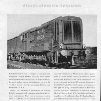English Electric 2 Advert - 1951 Rly Gazette copy